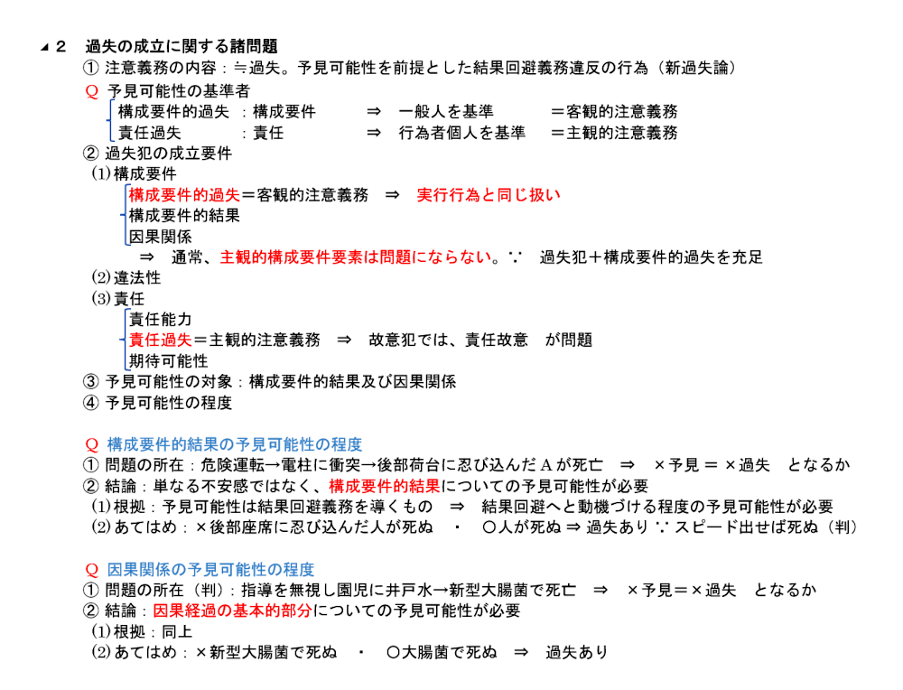 刑法第１９項のテキスト：過失の成立